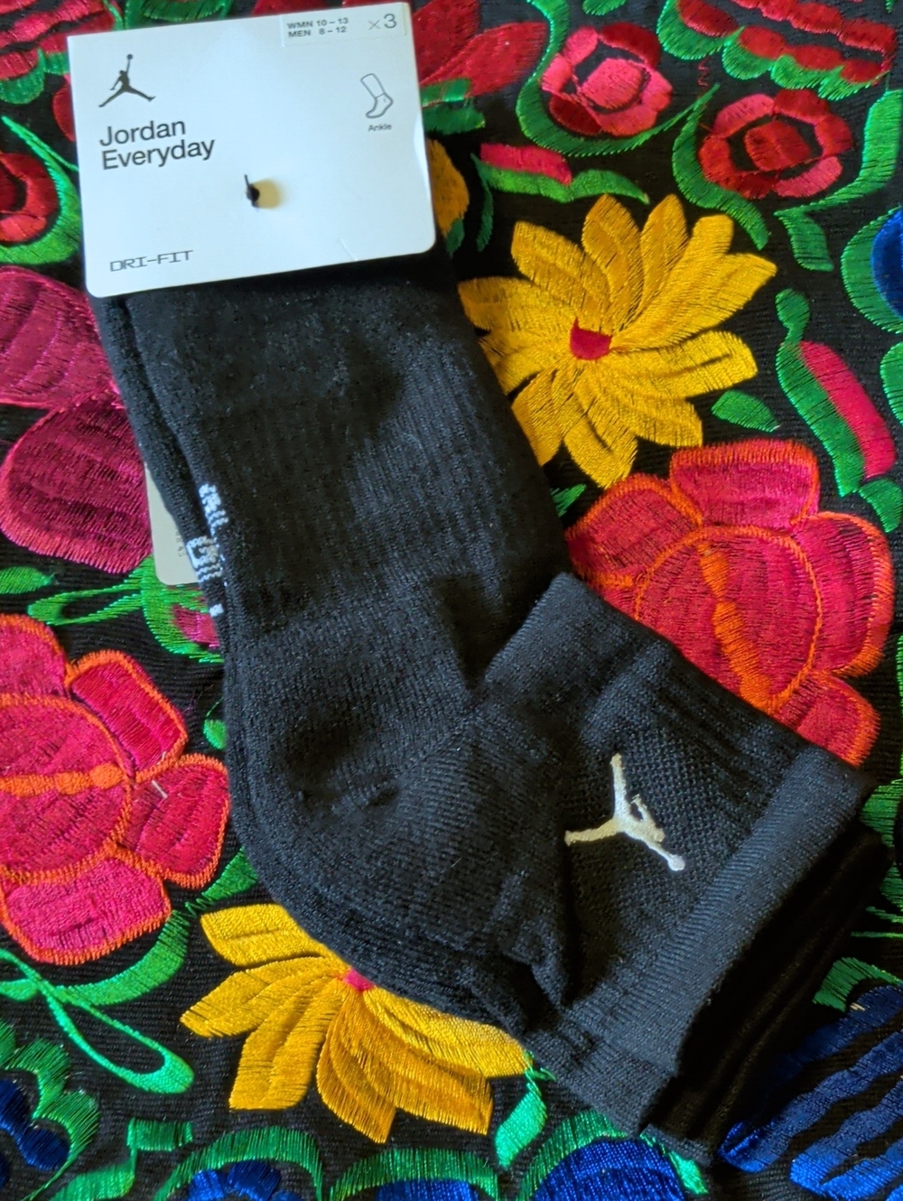 Jordan Black Athletic Crew Socks with White Jumpman Logo